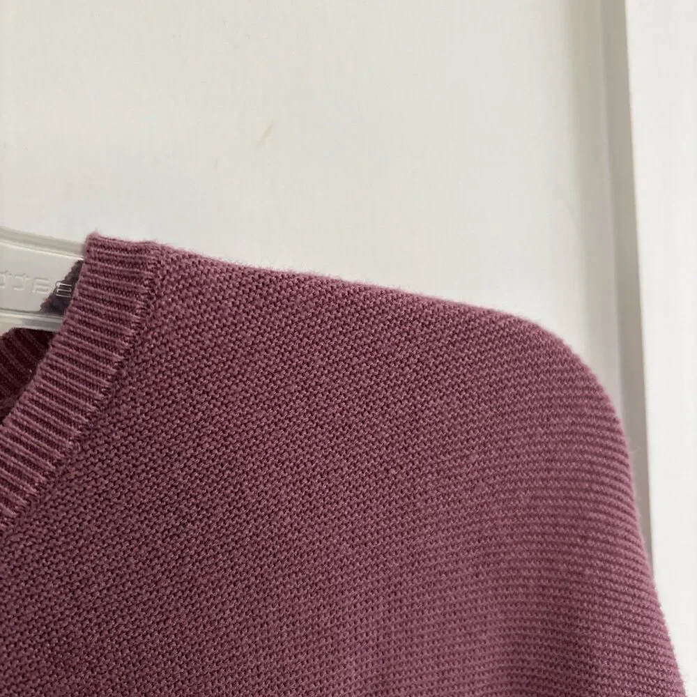 VGUC Quince Cotton Cashmere Link-Stitch Dolman Sweater Crushed Berry Purple S - Picture 6 of 10